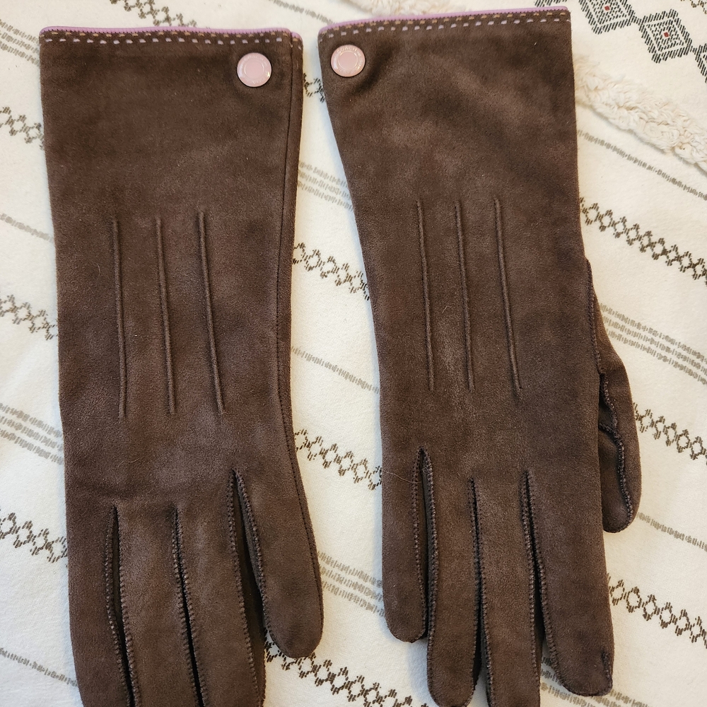 Coach Brown Suede Gloves